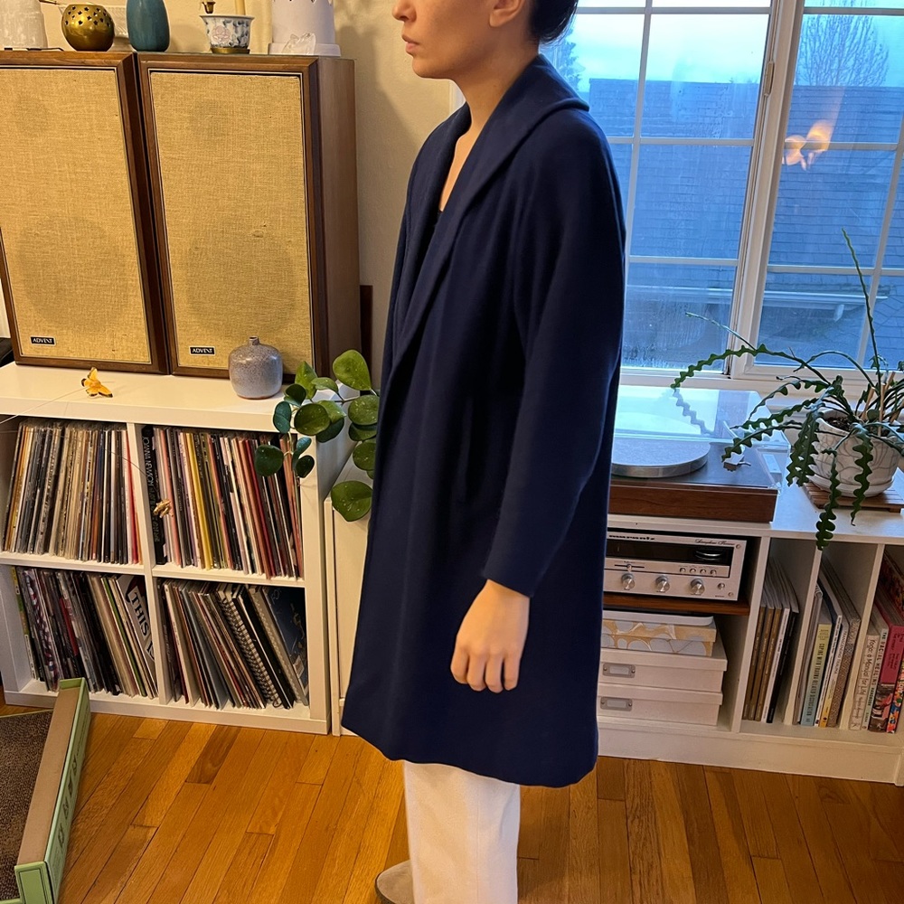 vintage navy swing coat